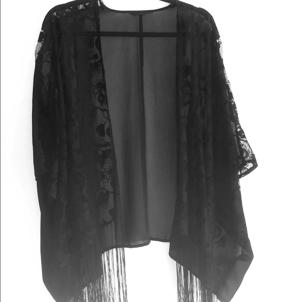 Sheer lace black coverup